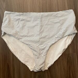 H&M Women’s Black and White Striped High-Waisted Bikini Bottom size 10